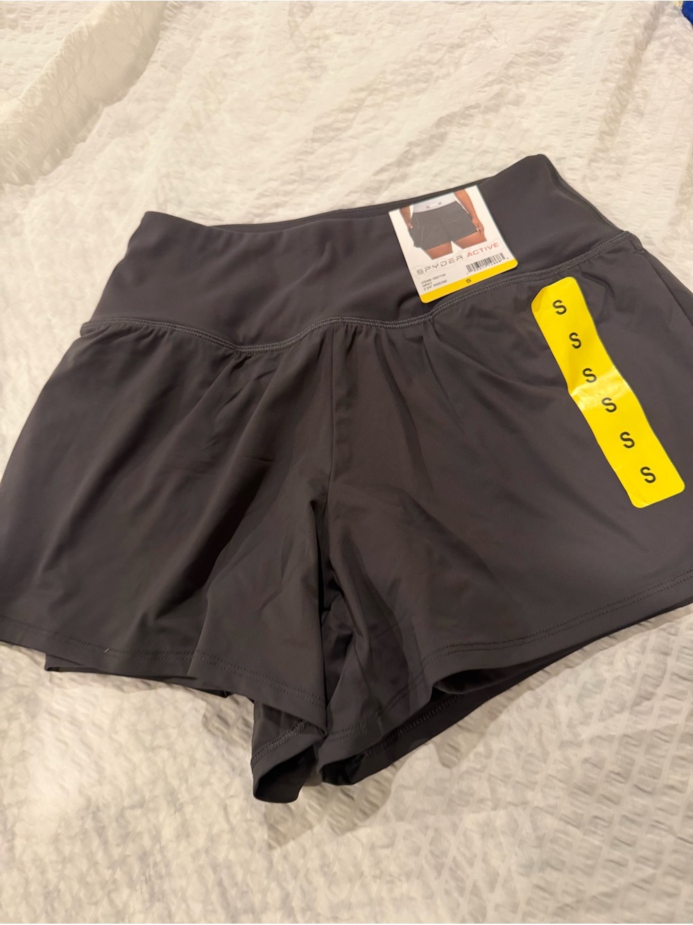 Spyder Women's Black Athletic Shorts with Wide Waistband